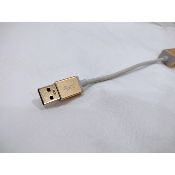 Azaker 3-Port USB 3.0 Aluminum Portable Data Hub w Gigabit Ethernet Port Adapter - Picture 5 of 6